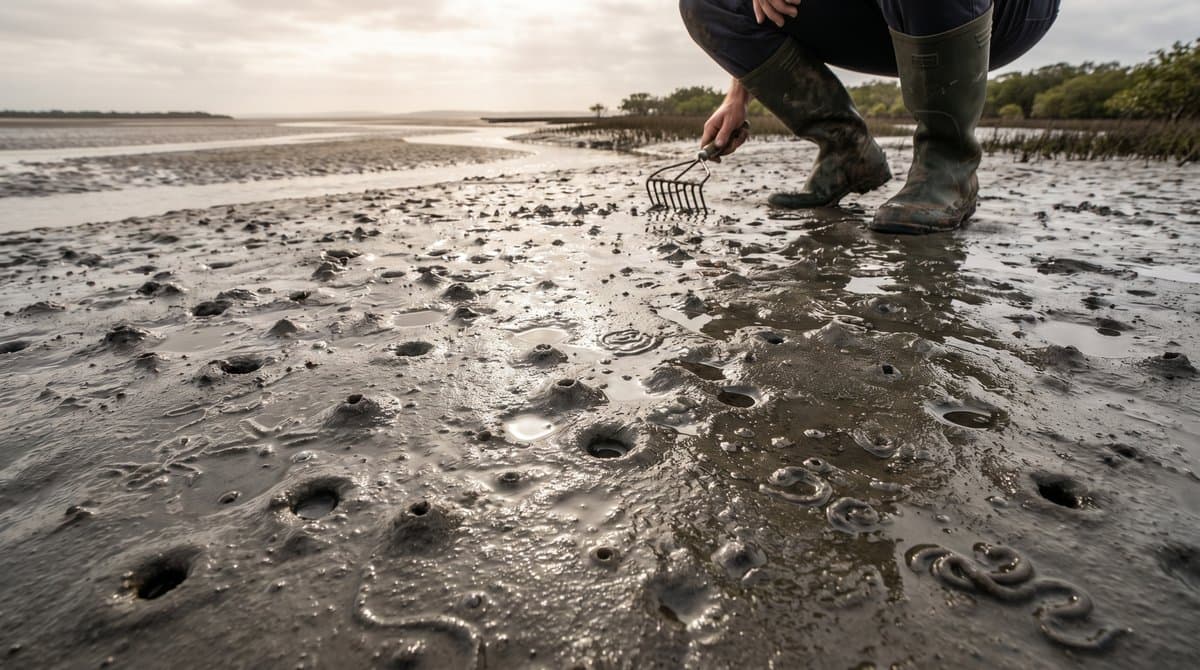 退潮后滩涂上的"小孔"是什么？通过沙滩痕迹找海鲜