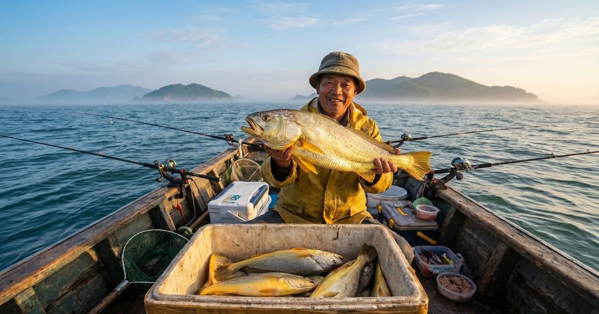 舟山船钓黄花鱼攻略：大小潮汛如何选位打窝