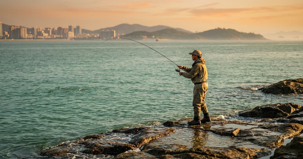 厦门岸投针鱼技巧:退潮后一小时是关键时间窗口