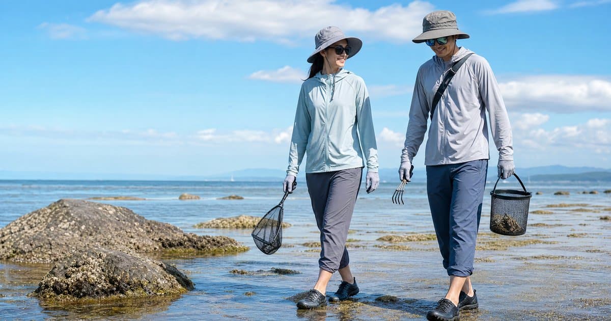 夏天赶海穿什么?防晒服、速干裤、涉水鞋搭配建议