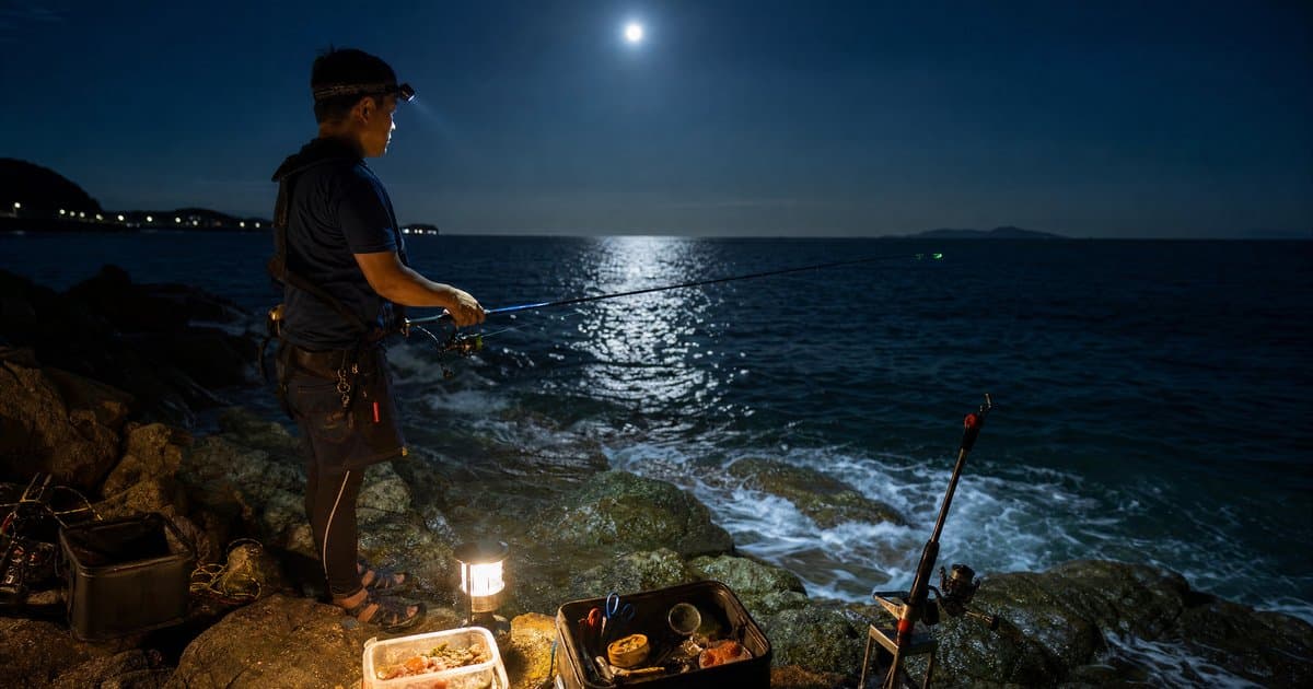夜间海钓攻略:夜钓选潮汐、用灯光、配饵料的全套经验
